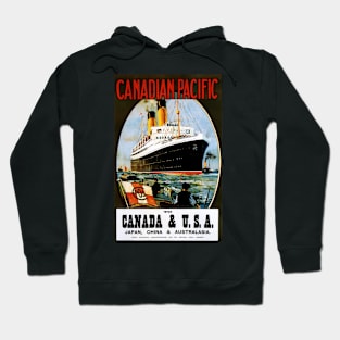 TO CANADA & USA Japan China Australasia Vintage Travel Advertisement Hoodie